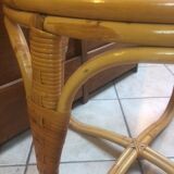 Rattan coffee table with glass top