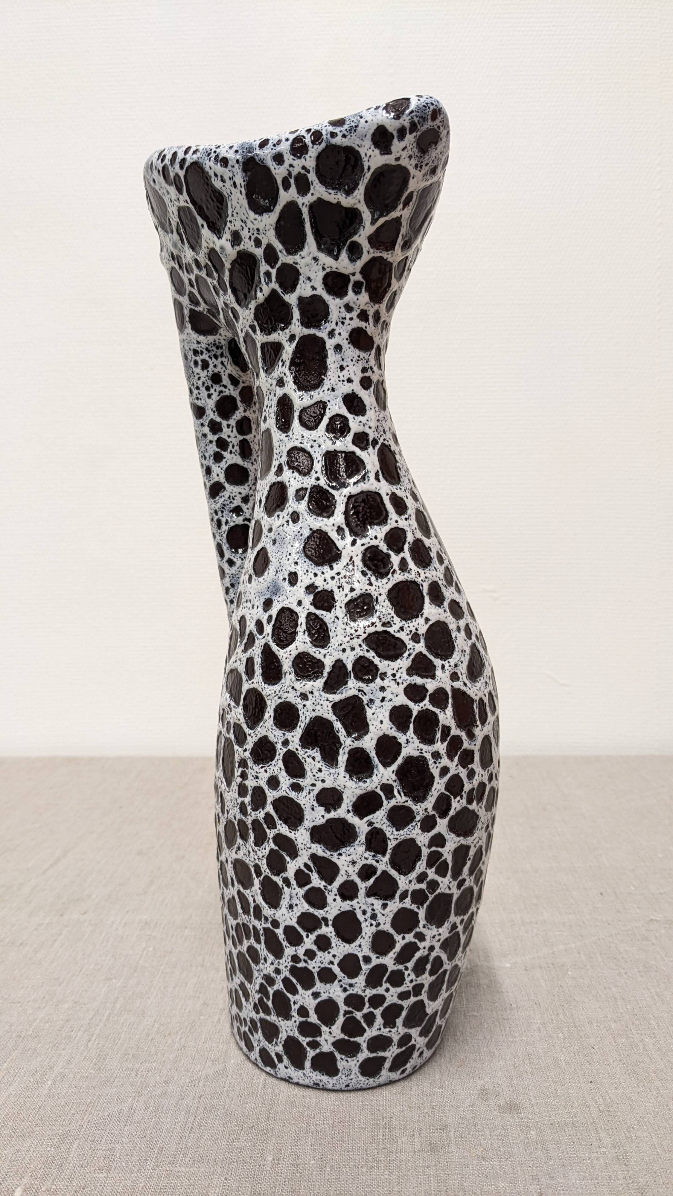 Ceramic vase by Marino Le Vaucour in Vallauris, France, circa 1960.