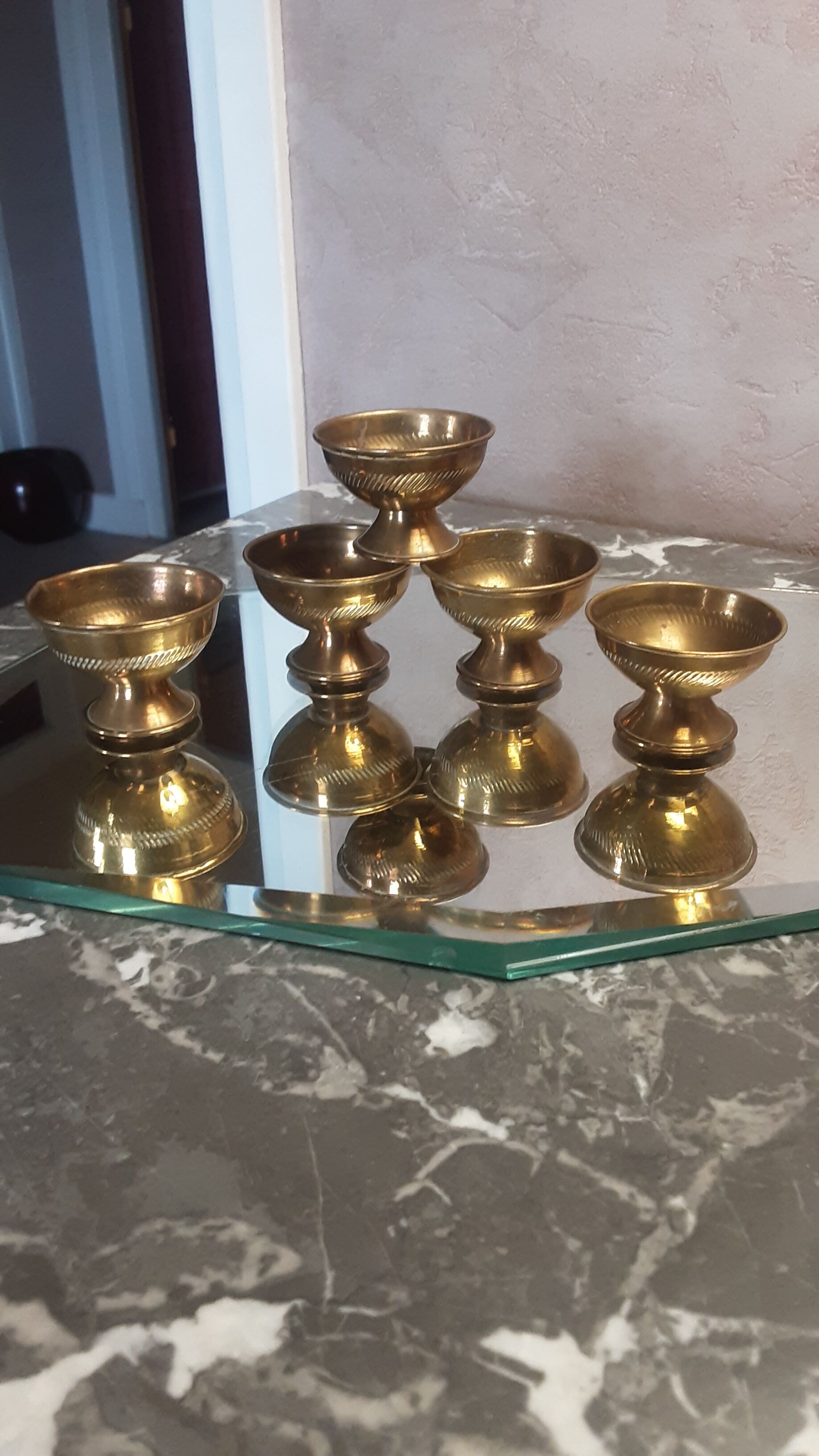 Small brass glasses - vintage