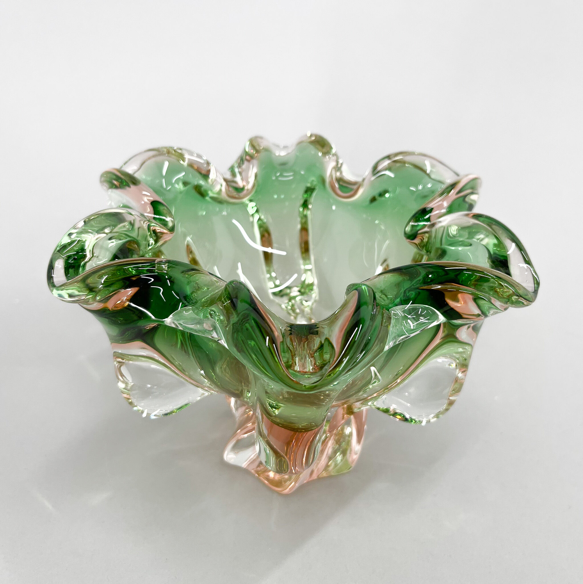 1960's Art Glass Bowl by Josef Hospodka for Chribska Glassworks, Czechoslovakia