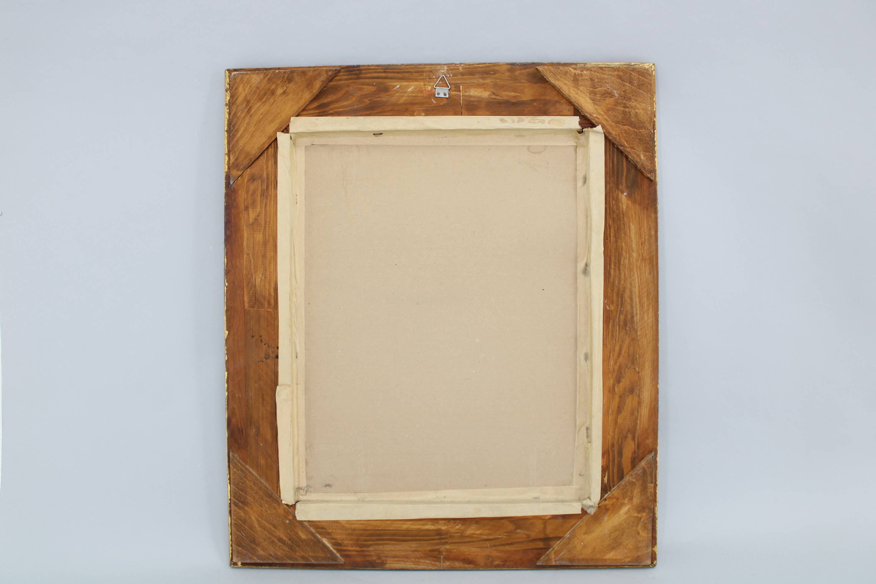 1940s Italian Mirror in Golden Wood Frame