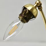Vintage lamp with white glass lampshade and brass fitting