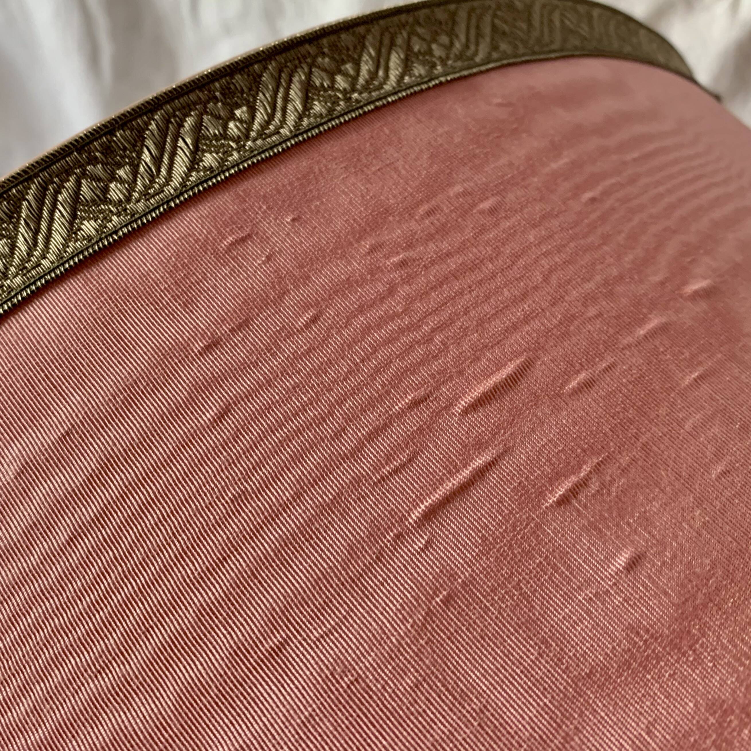 Large Vintage Pink Silk Lampshade - 40 x 34 cm
