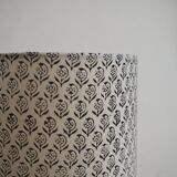 Wooden lamp with fabric shade