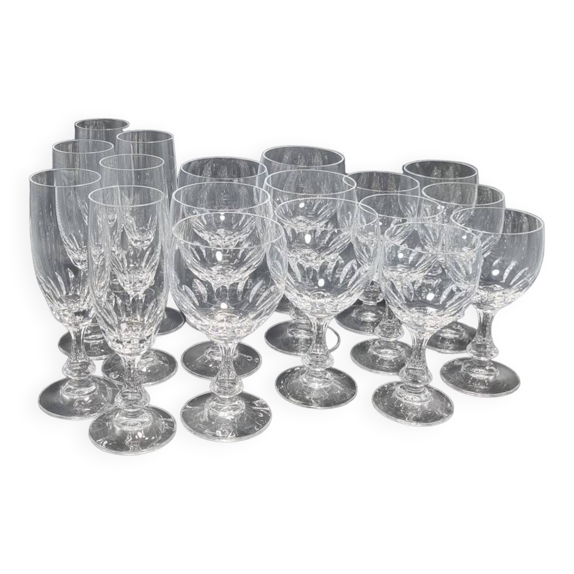 Crystal glassware set - 18 pieces