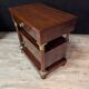 Pair of Empire style bedside tables in mahogany and gilded bronze