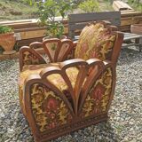 Art Deco armchair solid walnut