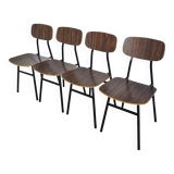 Vintage Industrial School Chairs - STOL Kamnik - 70s Yugoslavia - Set of 4