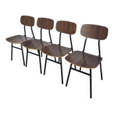 Vintage Industrial School Chairs - STOL Kamnik - 70s Yugoslavia - Set of 4