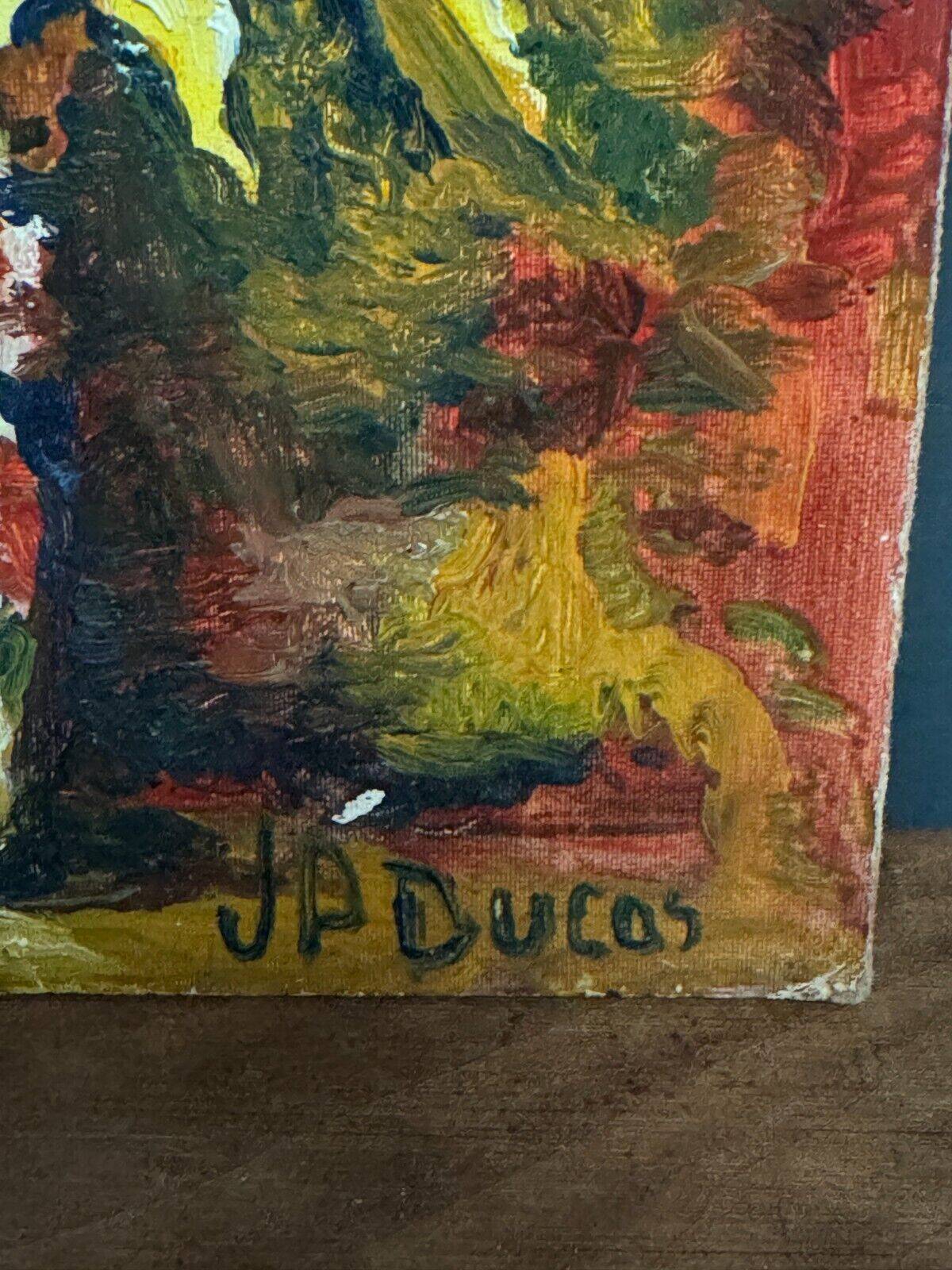 Oil on cardboard by J.-P. Ducos still life 1960