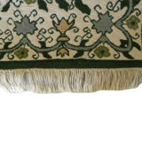 Tapis laine vert floral traditionnel nouée à la main - 165x90cm