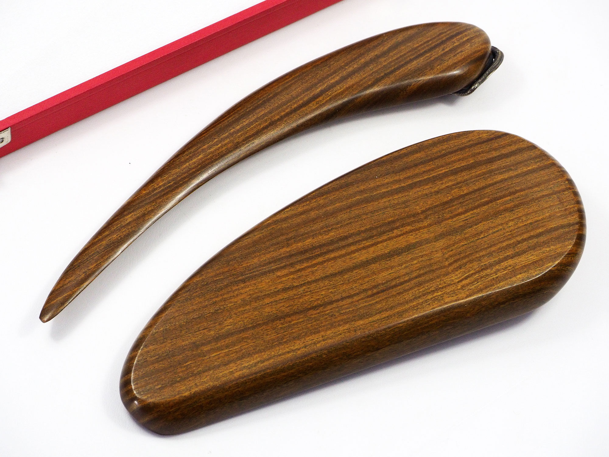 Set for office "Masriera" in silver and exotic wood, mid-century