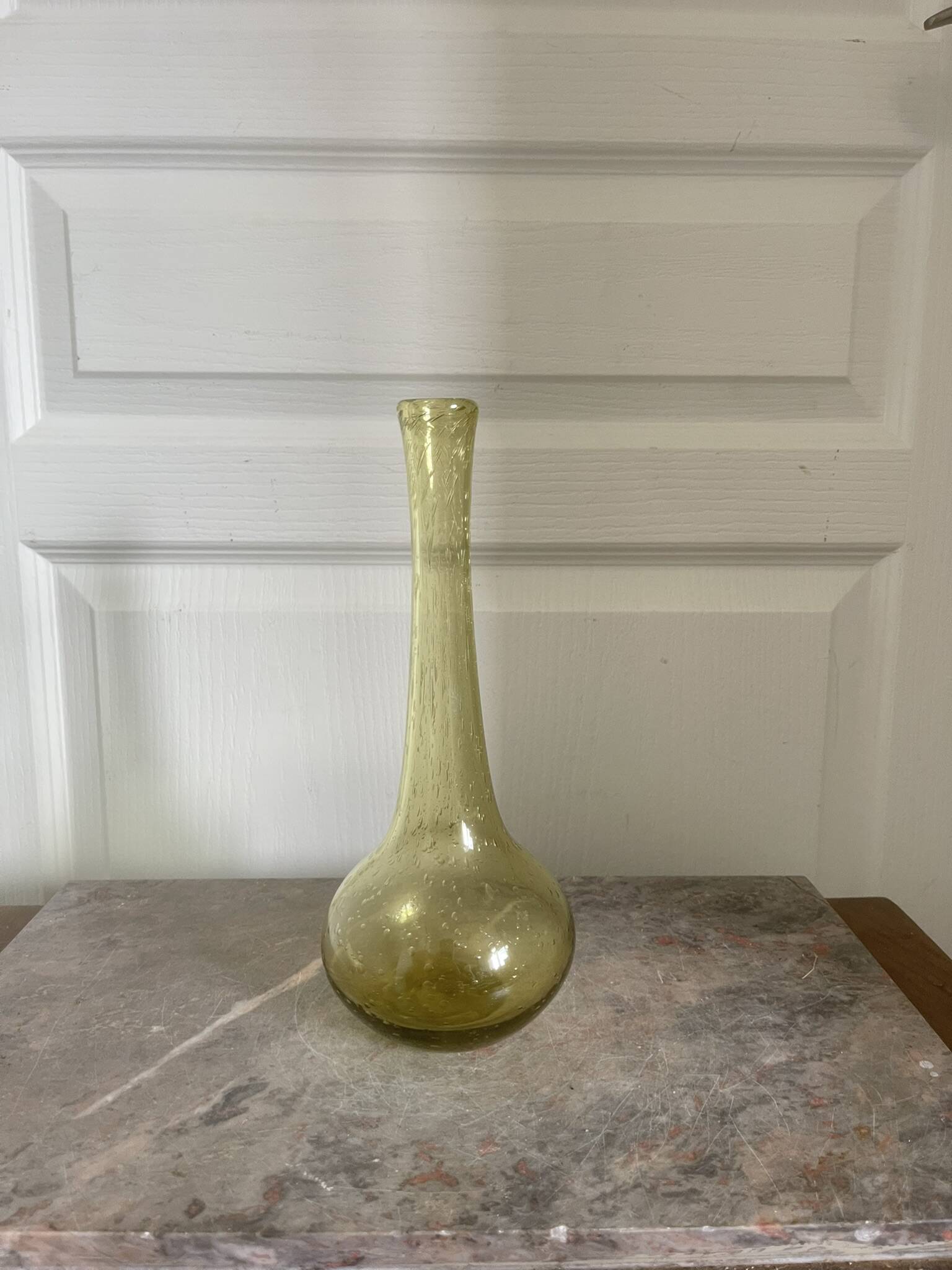 Old Bubble Glass Soliflore Vase BIOT 27cm