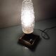 Lampe de chevet verre tulipe structuré et socle laiton / vintage années 50-60