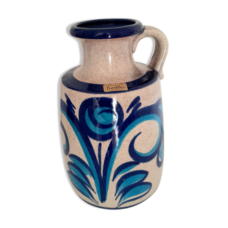 Carstens vase West Germany blue floral motifs