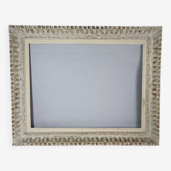 Patinated carved wood frame 75x60 rebate 61x46 cm Bouche style circa 1930 SB581