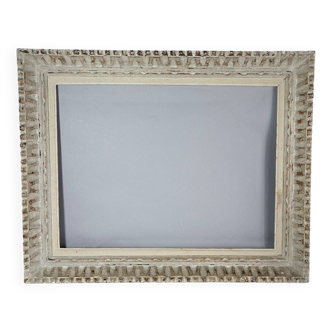 Patinated carved wood frame 75x60 rebate 61x46 cm Bouche style circa 1930 SB581