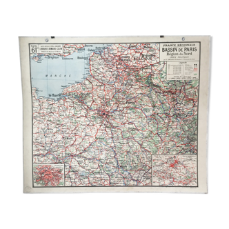 Carte scolaire vintage Bassin de Paris