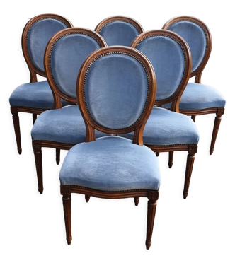 6 chaises à médaillon Louis XVI