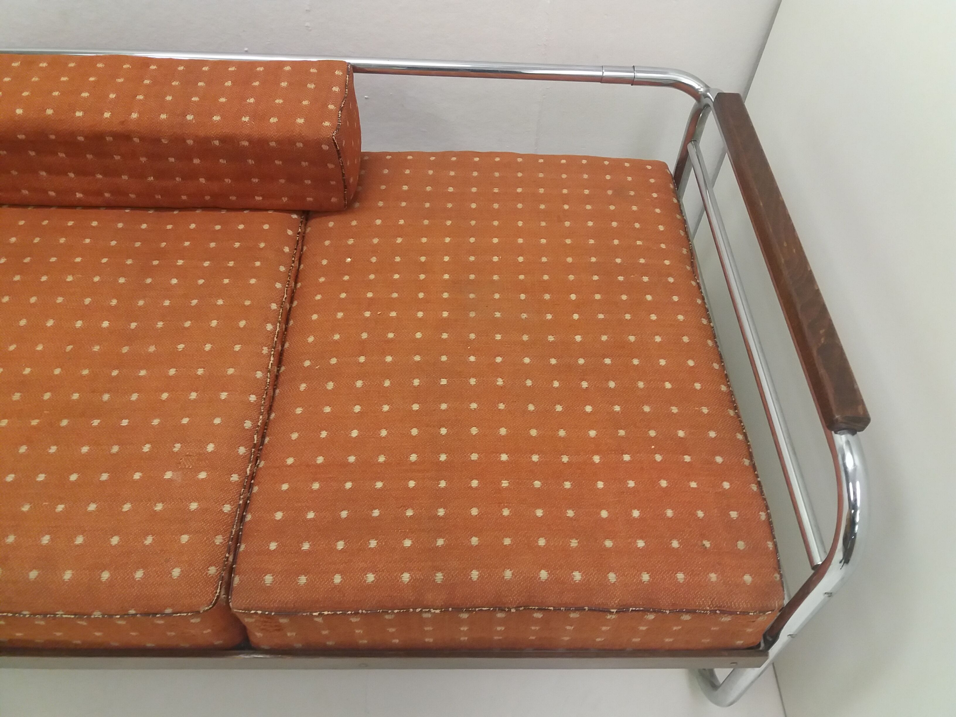 Canapé chrome Bauhaus Robert Slezák années 1940