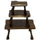Mid-Century Organic Wooden Side Tables, circa 1960's wabi sabi brutalist