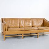 3-seater sofa in cognac leather, Georg Thams, 1960s, Grant Mobelfabrik, publisher