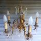 Antique gilded bronze and crystal chandelier with 5 lights / working condition l. gau?