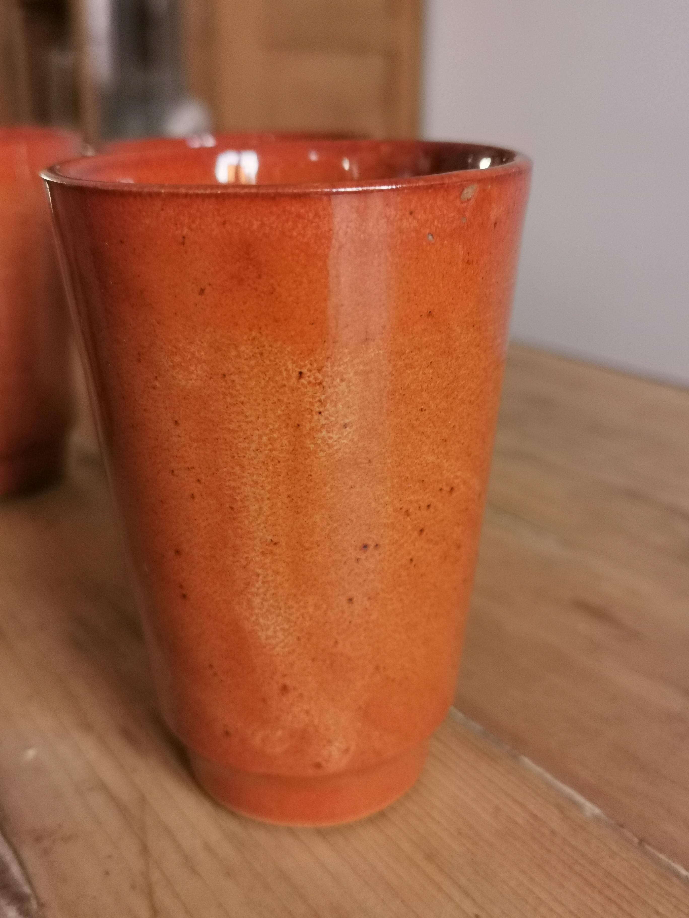 Set of 6 sandstone cups