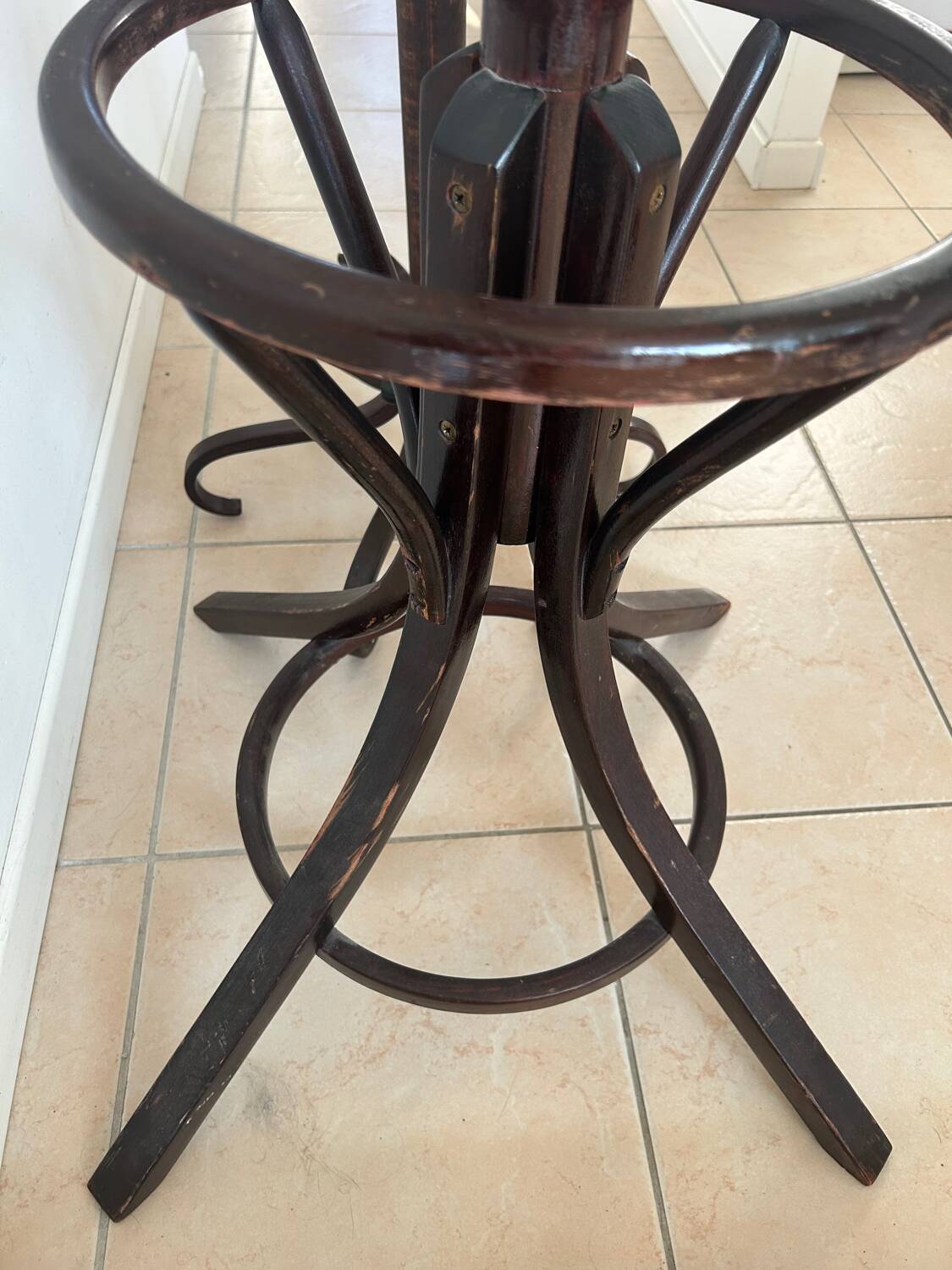 Baumann style 1960 swivel parrot coat rack in bent wood