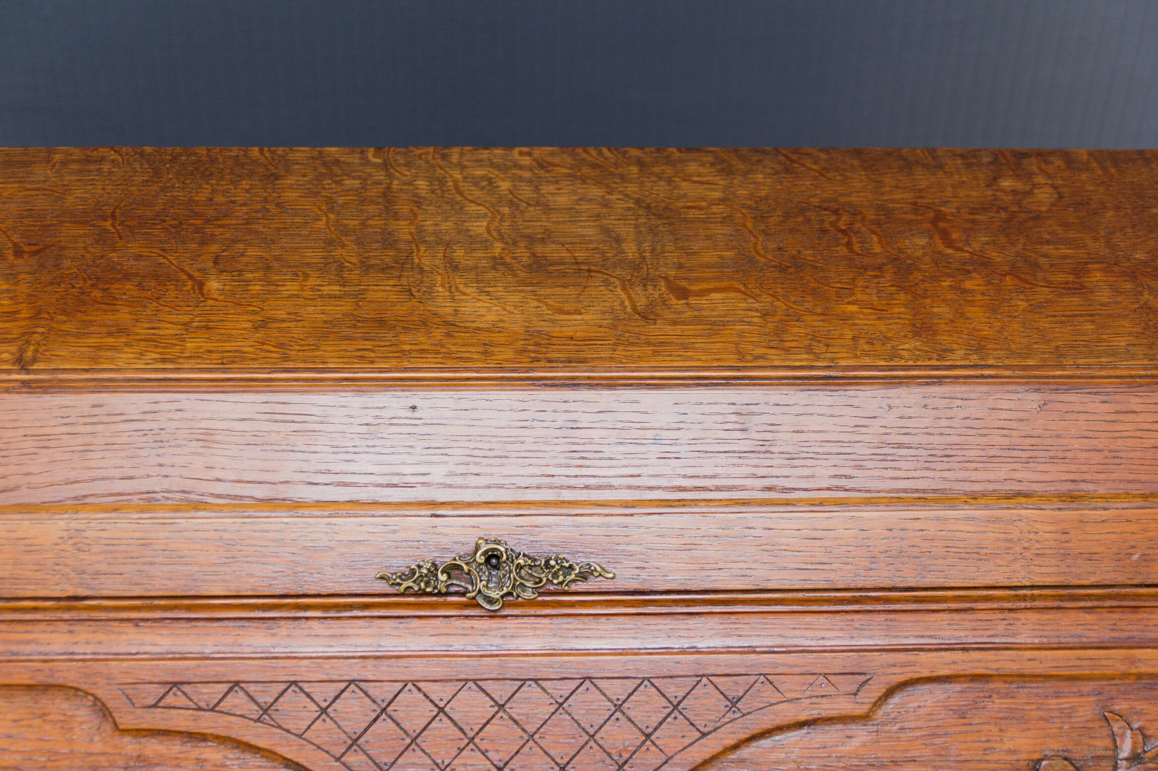 Louis XV style carved oak secretary 1930s