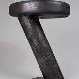 Solid wood sculptural side table, original contemporary design, logniture