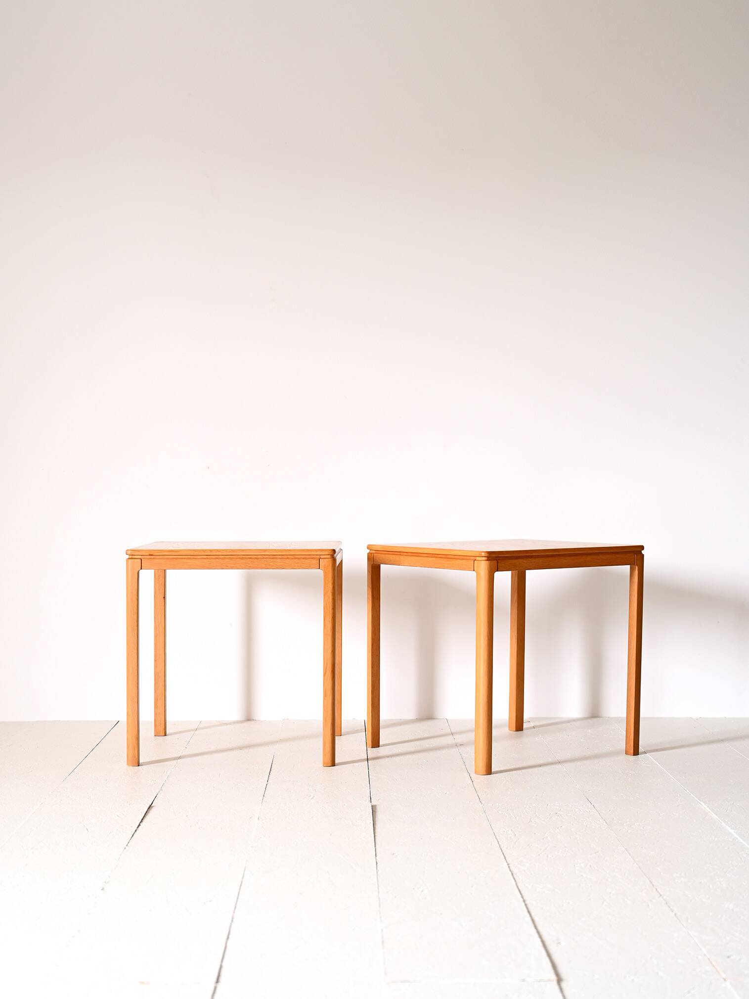 Pair of oak side tables