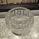 Cut crystal vase - ibex decoration, 20th century