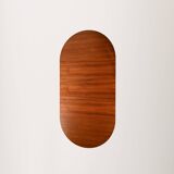 Table de salle à manger ronde scandinave des années 1960 en teck rayé