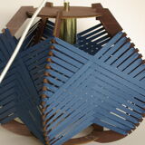 Lampe bleu foncée tissée à poser