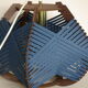 Dark blue woven lamp to install