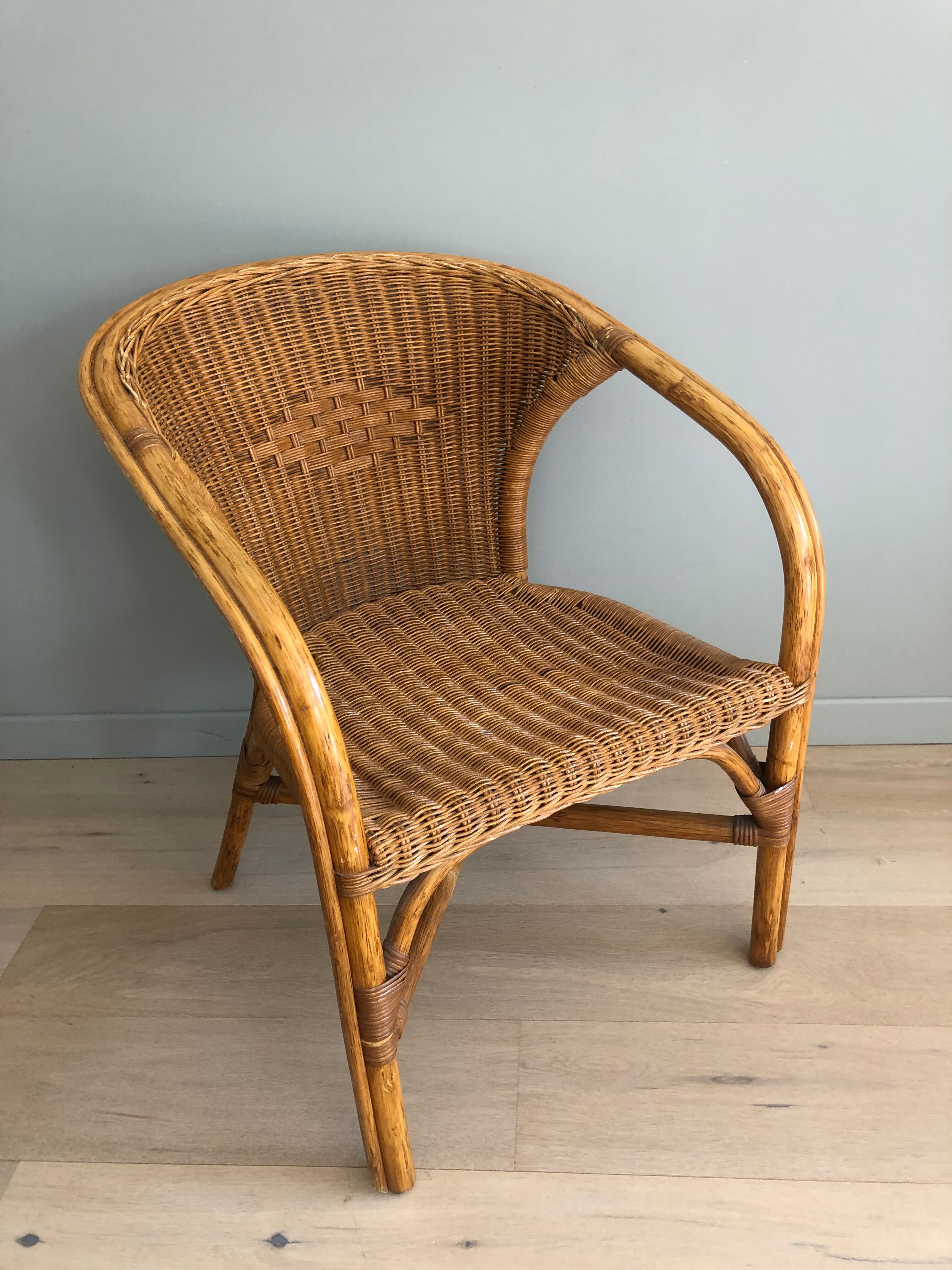 Pair of rattan armchairs from the 60s