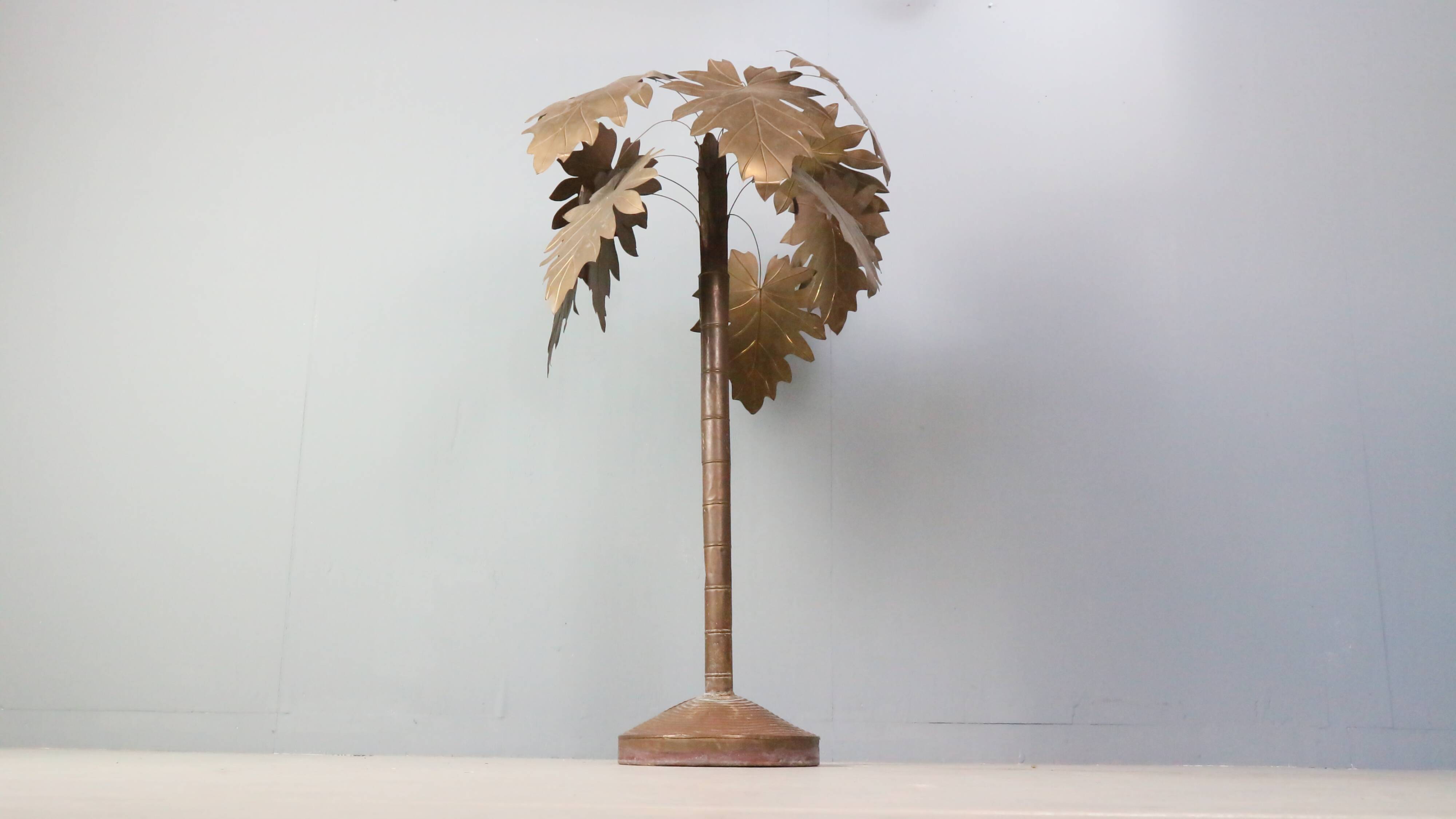 Vintage Coastal French Maison Jansen style  Copper Palm Tree