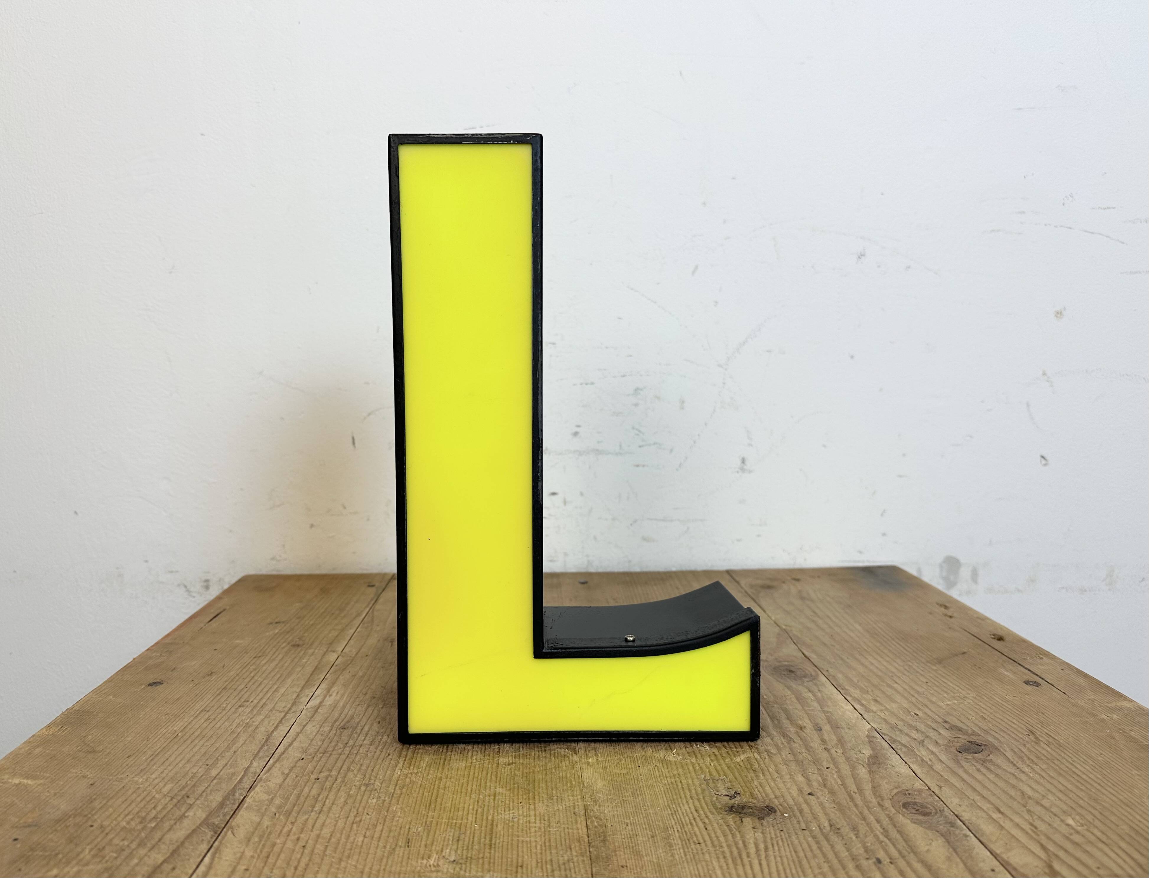 Vintage Illuminated Letter L , 1970s