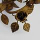 Pair of 3-light gold leaf and flower wall lights, Italy, 1970s-80s