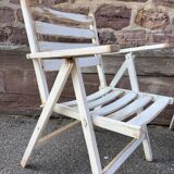 duo of folding garden armchairs brasserie cafe terrace Brasserie