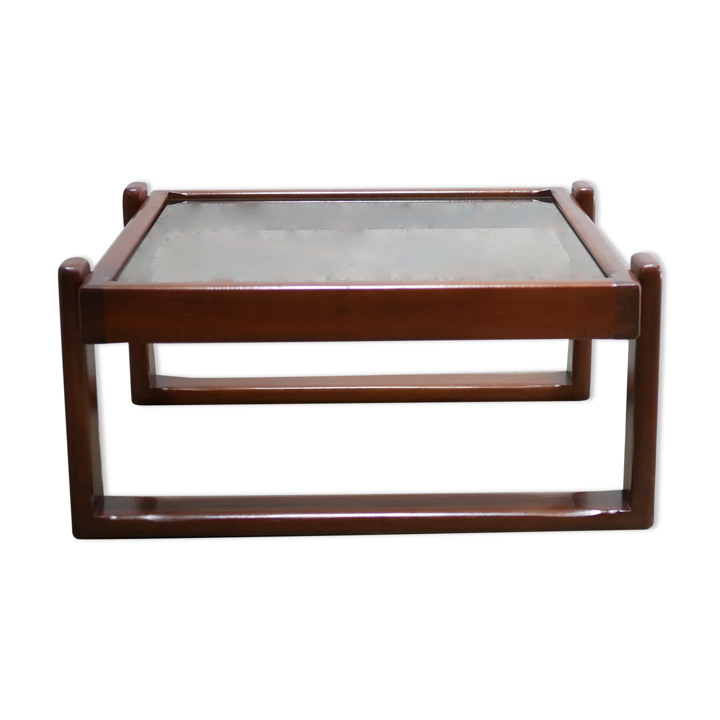 Vintage teak and glass coffee table