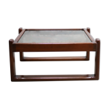 Vintage teak and glass coffee table