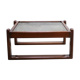 Table basse vintage en teck et verre