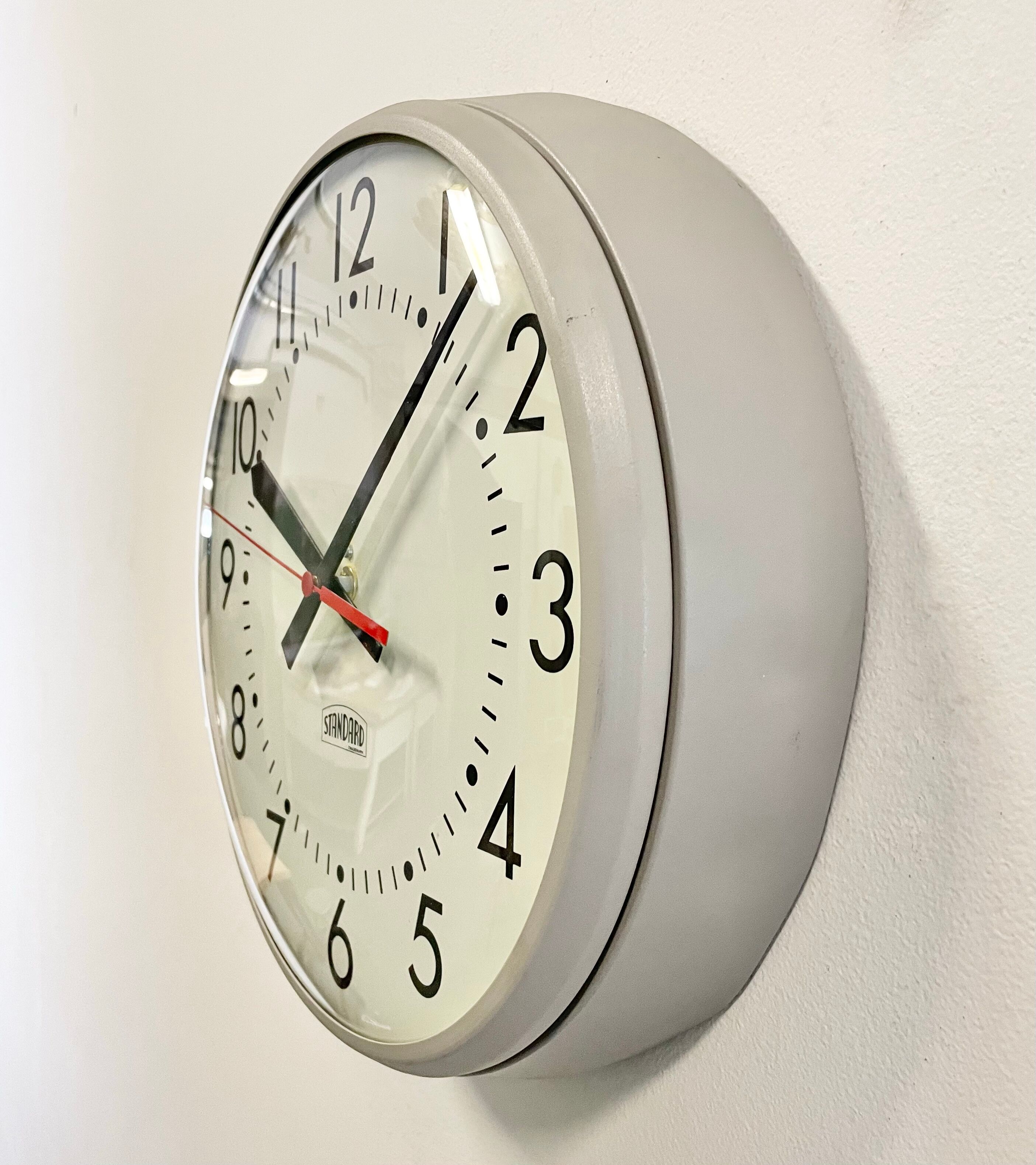 Vintage School Wall Clock from Standard Electric, 1970s