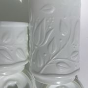 Set 2 bocaux hermétiques verre opale blanc