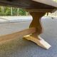 Grande table de monastère étroite décapée en chêne massif brut 200cm