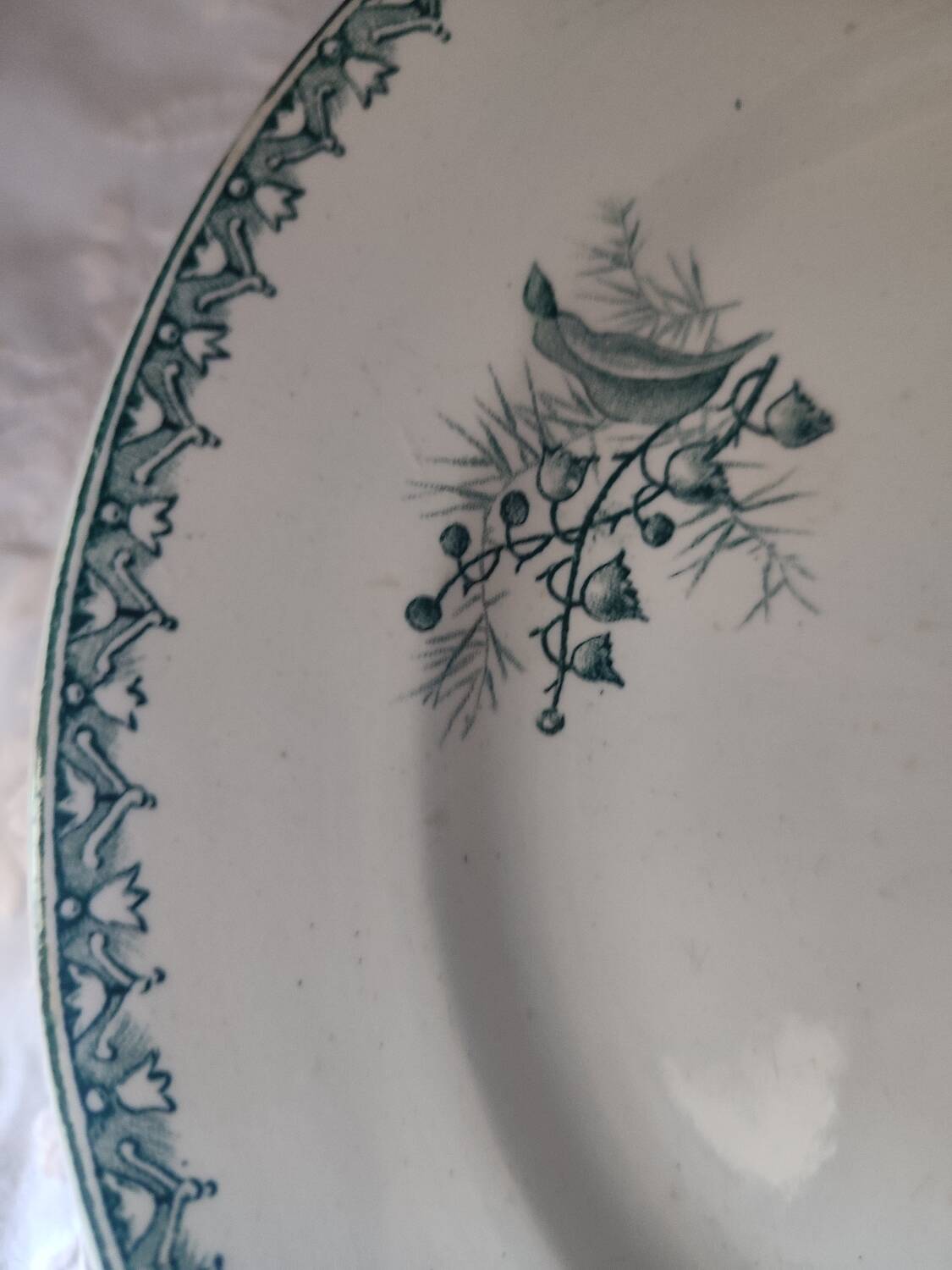 Ste Amandinoise iron earth compote bowl, Muguet model