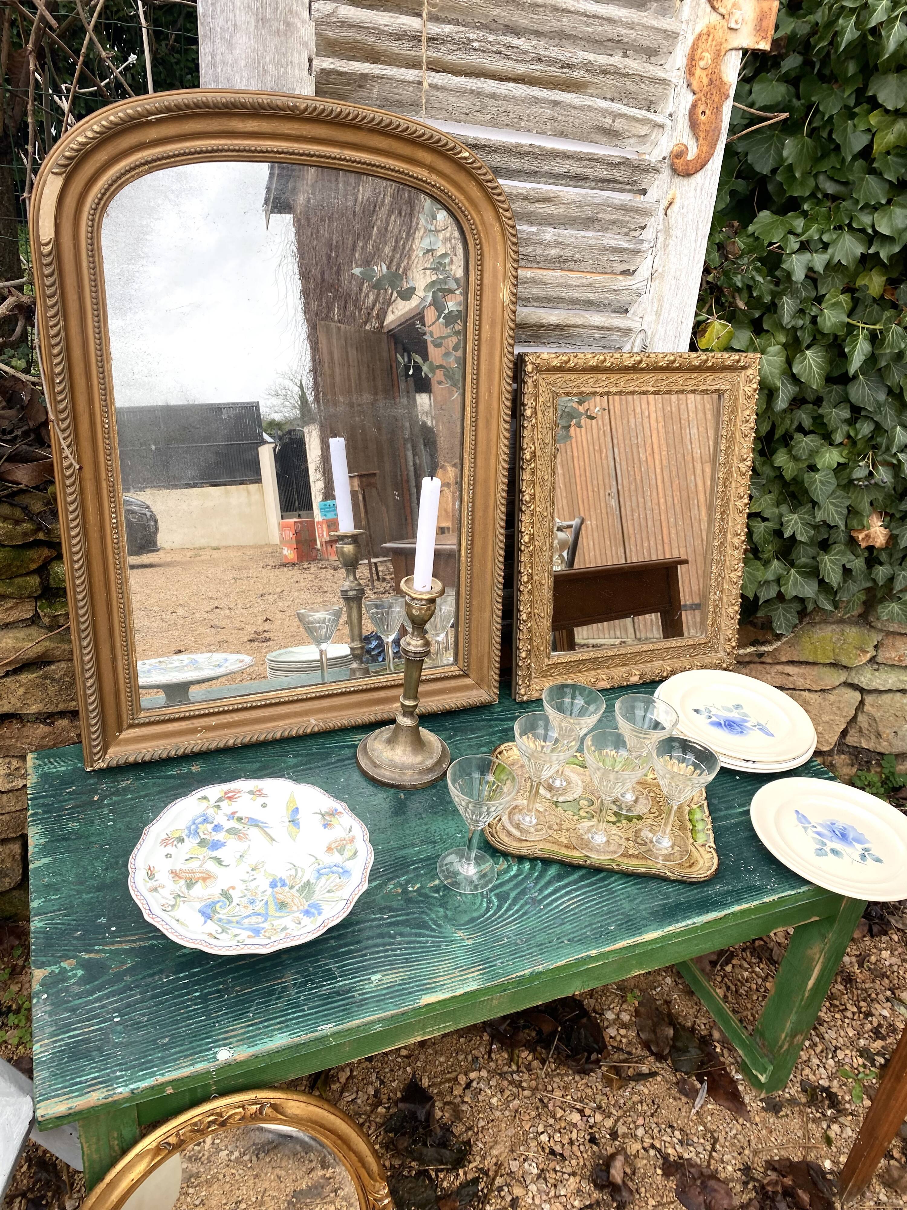 Old gilded mirror Louis Philippe style, 80x57 cm