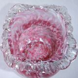 Vase ball old Clichy collection blown glass speckled white pink